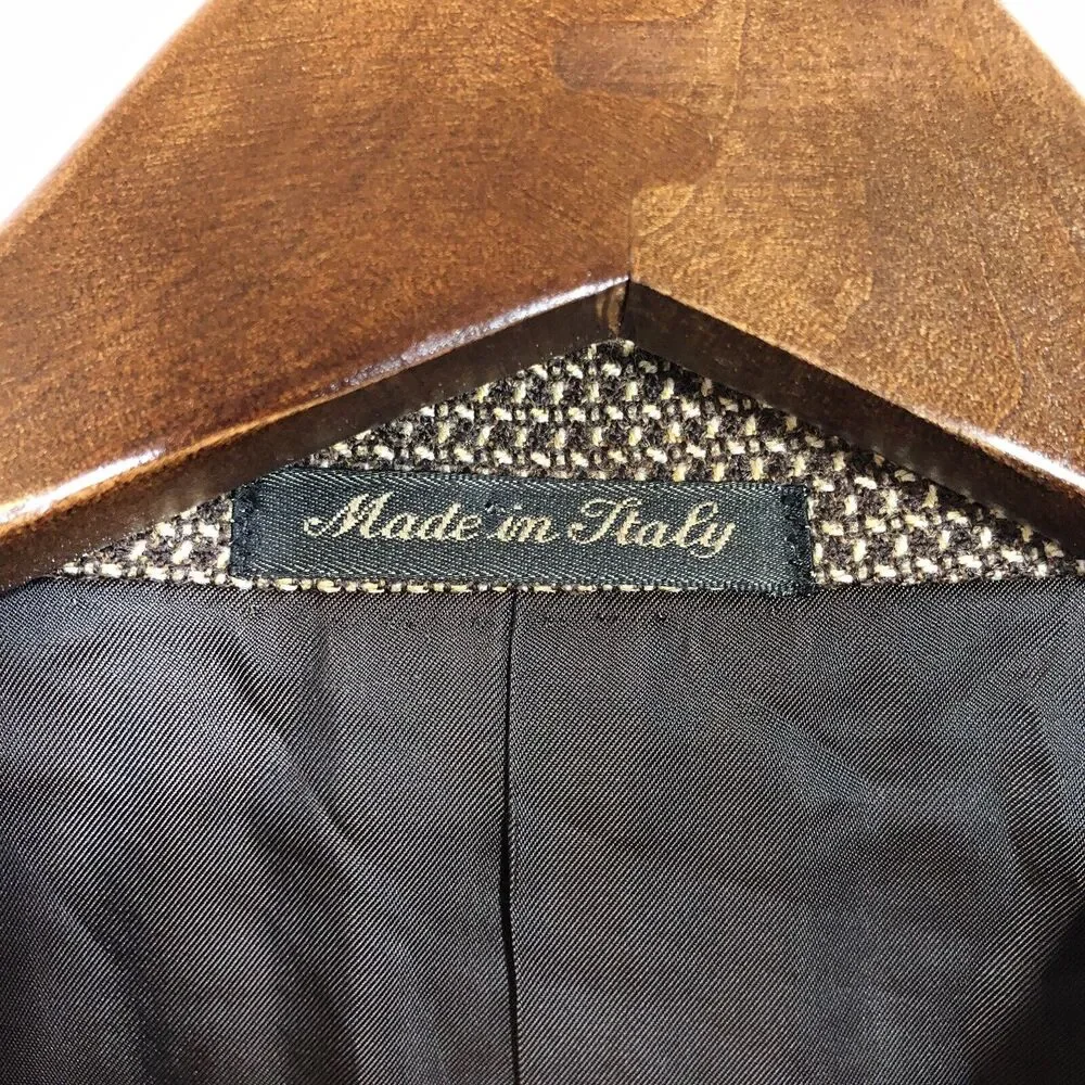 Pal Zileri Brown Sport Coat Blazer 100% Wool Academia Vintage Preppy 42R Mocha